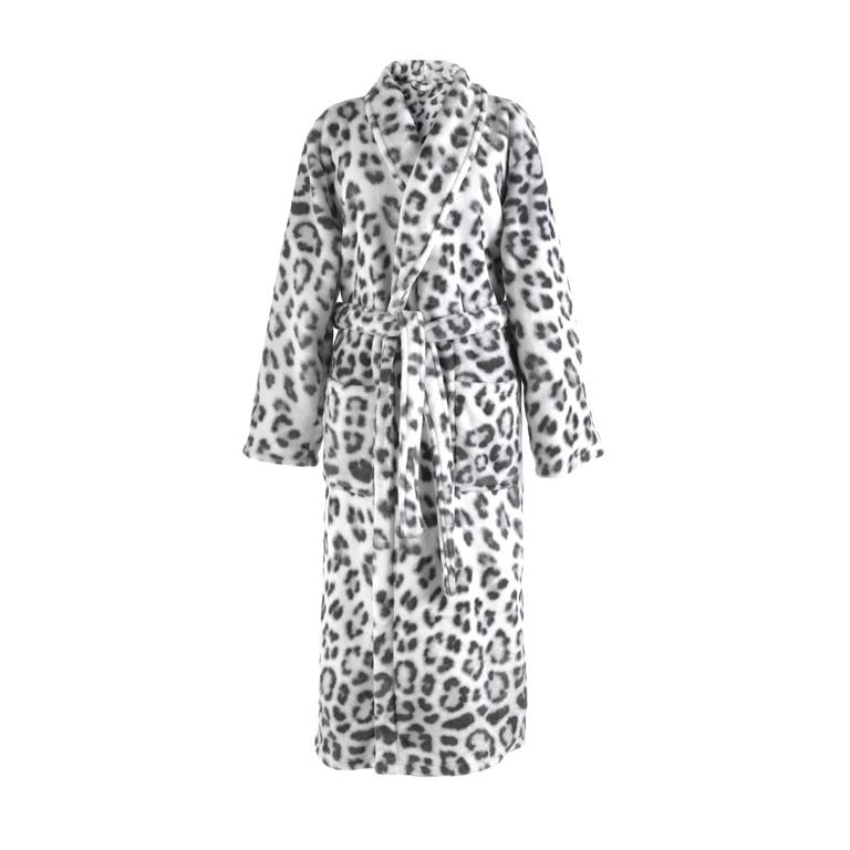 ZoHome Zo Home Flanel Fleece Badjas Snow Leopard grey XL